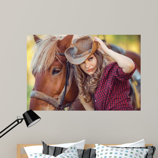 Horse and Fashion Cowgirl Wall Decal