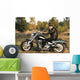 Brutal Male Motorcycle Rider Wall Decal