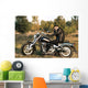 Brutal Male Motorcycle Rider Wall Decal