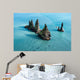 Reynisdrangar cliffs in the ocean, South Iceland Wall Mural
