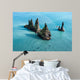 Reynisdrangar cliffs in the ocean, South Iceland Wall Mural