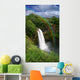 Waterfall in Kauai Hawaii With Rainbow Wall Mural