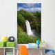 Waterfall in Kauai Hawaii With Rainbow Wall Mural