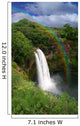 Waterfall in Kauai Hawaii With Rainbow Wall Mural