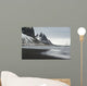 Stokksnes Peninsula landscape, Vestrahorn mountains and black sand ocean coast line, Iceland Wall Mural