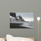 Stokksnes Peninsula landscape, Vestrahorn mountains and black sand ocean coast line, Iceland Wall Mural