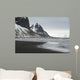 Stokksnes Peninsula landscape, Vestrahorn mountains and black sand ocean coast line, Iceland Wall Mural