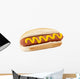 hotdog sandwich with yellow mustard sauce Wall Decal