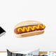 hotdog sandwich with yellow mustard sauce Wall Decal