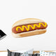hotdog sandwich with yellow mustard sauce Wall Decal