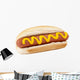 hotdog sandwich with yellow mustard sauce Wall Decal