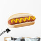 hotdog sandwich with yellow mustard sauce Wall Decal