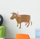 Brown cow icon, cartoon style  Wall Decal
