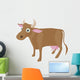 Brown cow icon, cartoon style  Wall Decal
