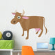 Brown cow icon, cartoon style  Wall Decal