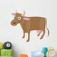 Brown cow icon, cartoon style  Wall Decal