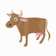 Brown cow icon, cartoon style  Wall Decal