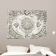 Ancient greek relief detail incised on marble plaque Wall Mural