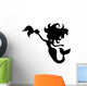 Friendly Cartoon Mermaid Silhouette Wall Decal