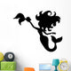 Friendly Cartoon Mermaid Silhouette Wall Decal