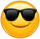 Smiling emoticon with sunglasses Wall Decal