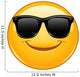 Smiling emoticon with sunglasses Wall Decal
