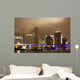 Miami City Skyline Stormy Wall Mural