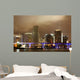 Miami City Skyline Stormy Wall Mural