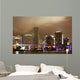 Miami City Skyline Stormy Wall Mural