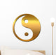 Yin and Yang textured gold Wall Decal