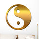 Yin and Yang textured gold Wall Decal