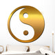 Yin and Yang textured gold Wall Decal