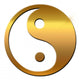 Yin and Yang textured gold Wall Decal