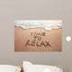 time to relax, concept written on sandy beach Wall Mural