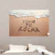time to relax, concept written on sandy beach Wall Mural