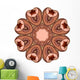 Brown Mehndi Lotus Mandala Wall Decal