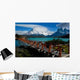 Red Footbridge over Lake Wall Decal
