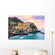 Colorful houses on a rock in Manarola, Cinque Terre, Italy Wall Mural