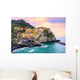 Colorful houses on a rock in Manarola, Cinque Terre, Italy Wall Mural