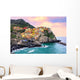 Colorful houses on a rock in Manarola, Cinque Terre, Italy Wall Mural