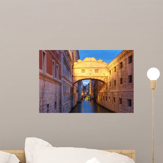 Bridge of Sighs or Ponte dei Sospiri at night, Venice, Italy Wall Mural