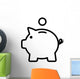Piggy bank / piggybank with coin line art icon for apps and websites Wall Decal