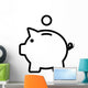 Piggy bank / piggybank with coin line art icon for apps and websites Wall Decal