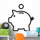 Piggy bank / piggybank with coin line art icon for apps and websites Wall Decal