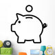 Piggy bank / piggybank with coin line art icon for apps and websites Wall Decal