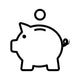 Piggy bank / piggybank with coin line art icon for apps and websites Wall Decal