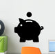 Piggy bank / piggybank with coin flat icon for apps and websites Wall Decal