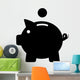 Piggy bank / piggybank with coin flat icon for apps and websites Wall Decal