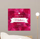 Happy Mothers Day design in trendy style. Mothers Day typography and ribbon. Vintage design, graphics.  Wall Mural