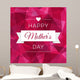 Happy Mothers Day design in trendy style. Mothers Day typography and ribbon. Vintage design, graphics.  Wall Mural